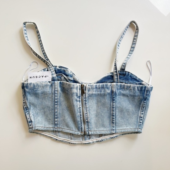 Pacsun Denim Corset Top - S - Picture 5 of 8